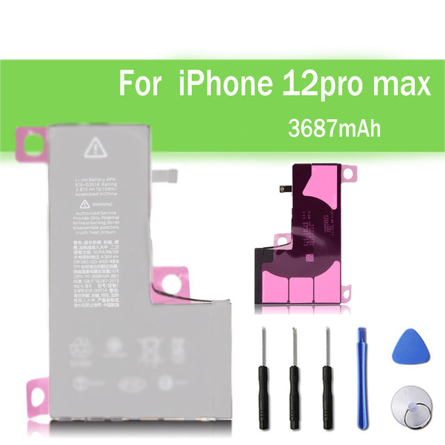 Batterie de remplacement pour iPhone 12 Pro Max, 3687 mAh Batterie de remplacement pour iPhone 12 Pro Max, 3687 mAh